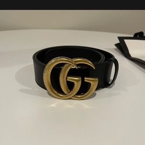 Double G Gucci Belt Size 34 Black